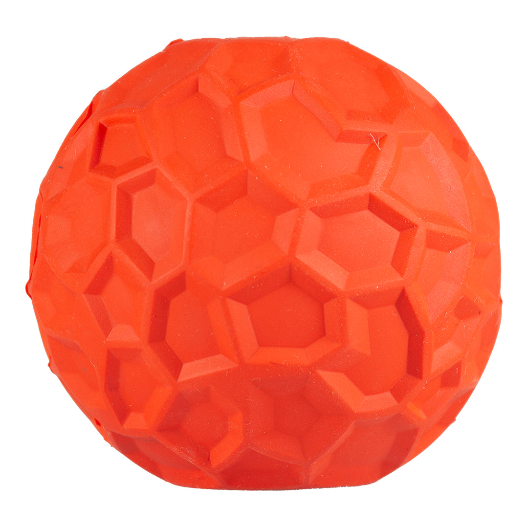 Jucarie Minge de cauciuc cu forme hexagonale-rosie 6x6x6cm
