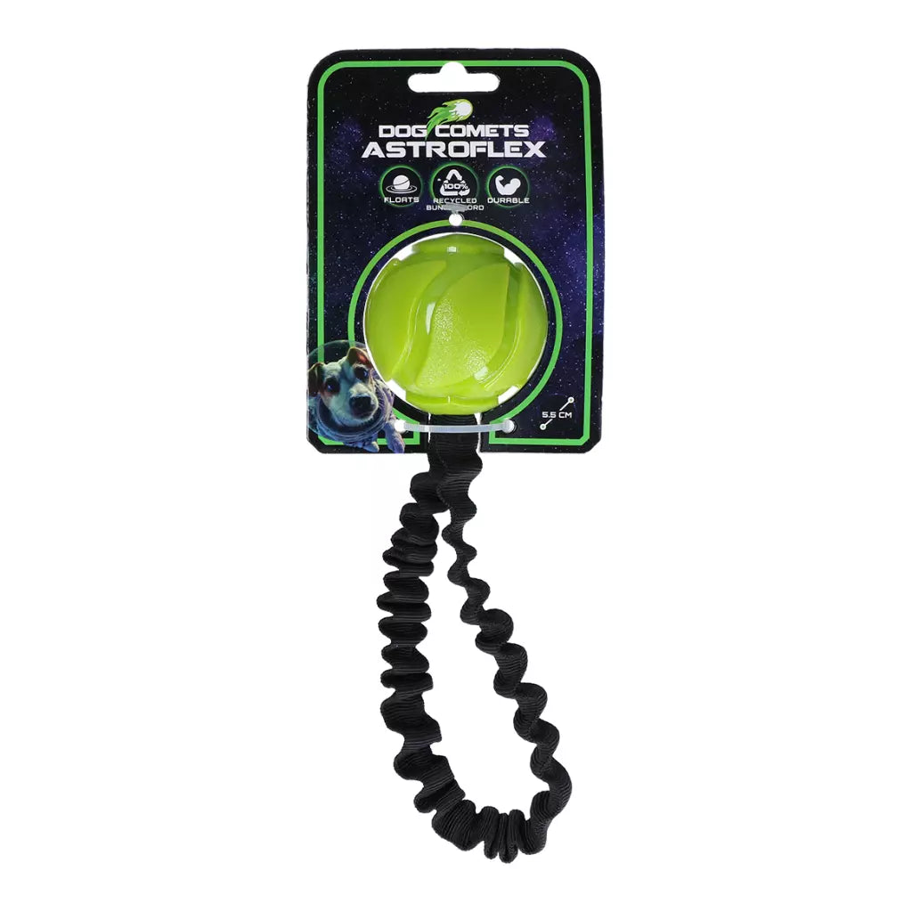 Jucarie Dog Comets Astro Flex minge Verde cu maner