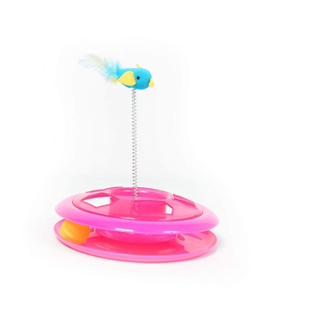 Jucarie pisica Happy Hoop 26cm roz