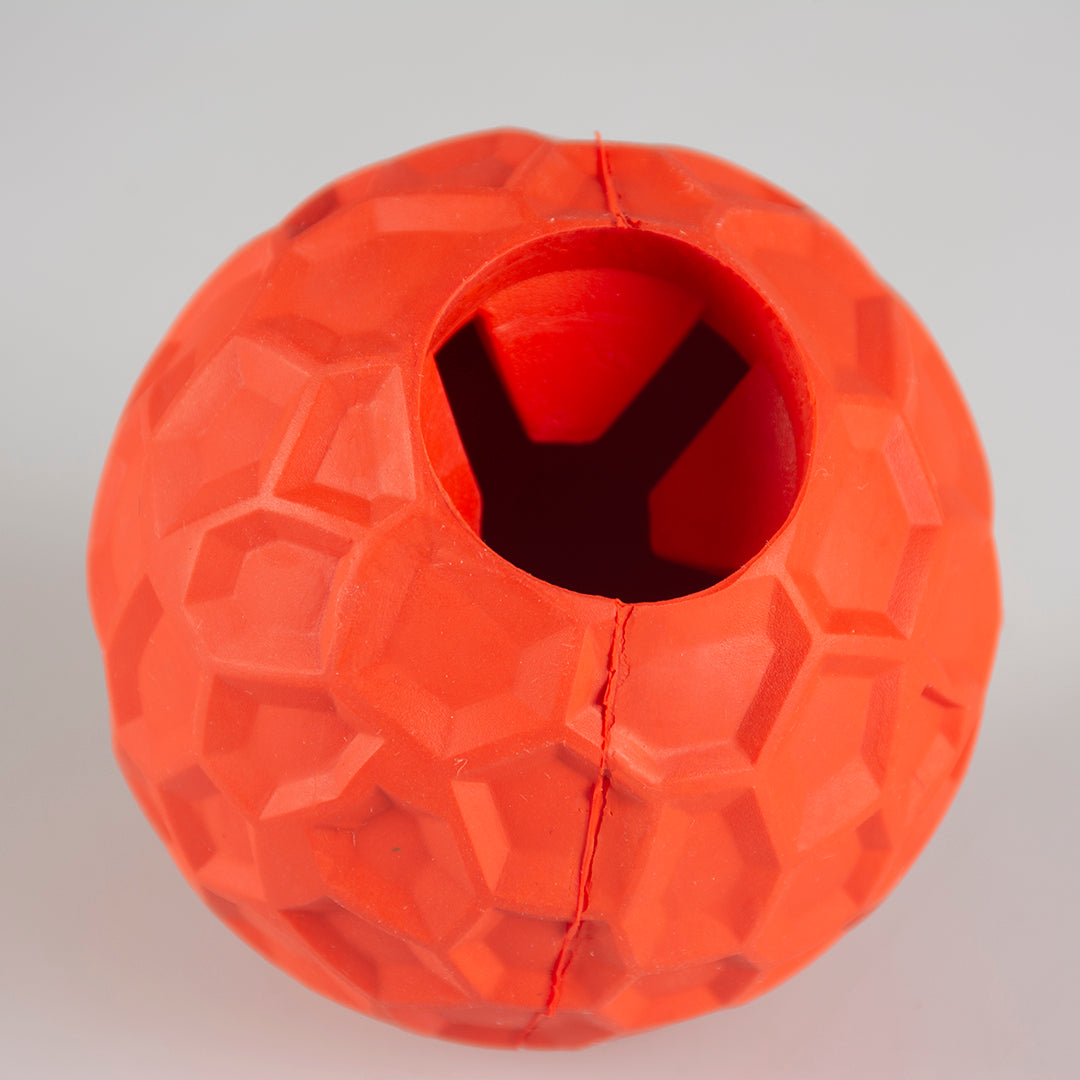 Jucarie Minge de cauciuc cu forme hexagonale-rosie 6x6x6cm