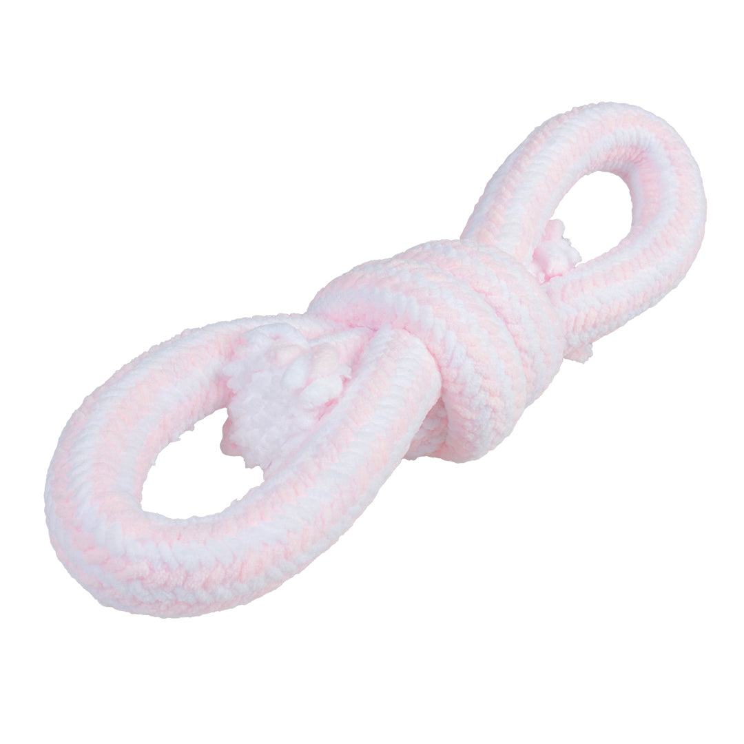 Jucarie sfoara pentru catei roz/alb 28x8x8 cm