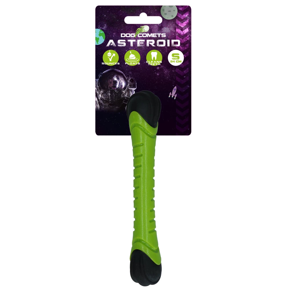 Jucarie Dog Comets Asteroid Fetch Stick Plutitor Verde