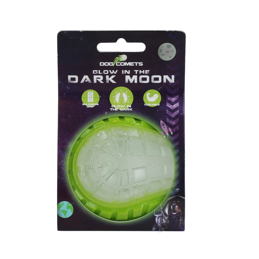 Jucarie Dog Comets Minge Glow In The Dark Moon Verde
