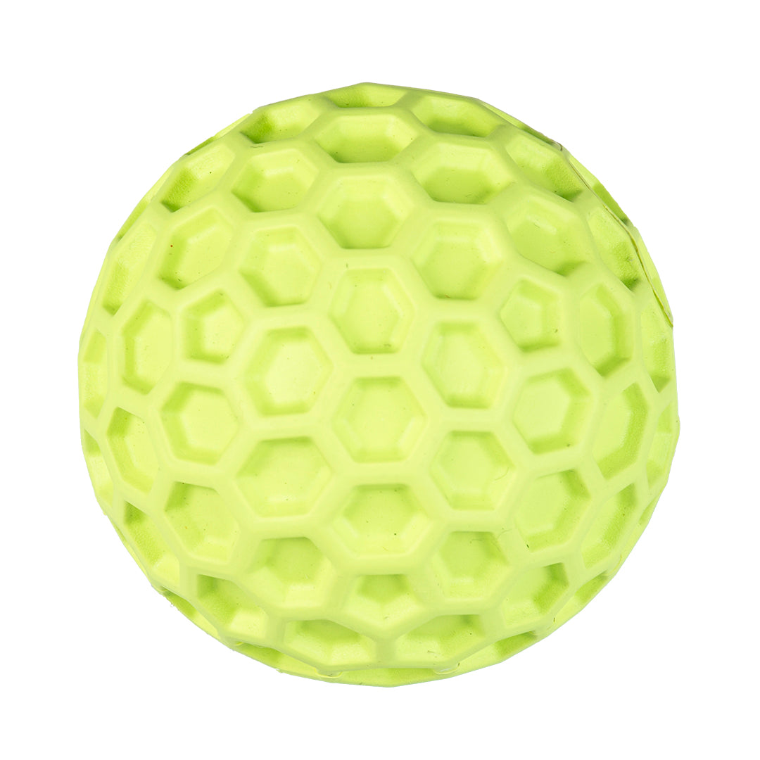 Jucarie Minge de cauciuc cu forme hexagonale-verde 7,5x7,5x7,5cm