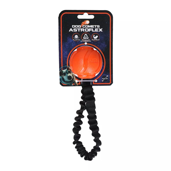 Jucarie Dog Comets Astro Flex minge Portocalie cu maner