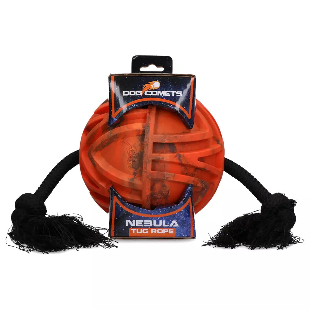 Jucarie Dog Comets Nebula Portocalie cu sfoara 18cm