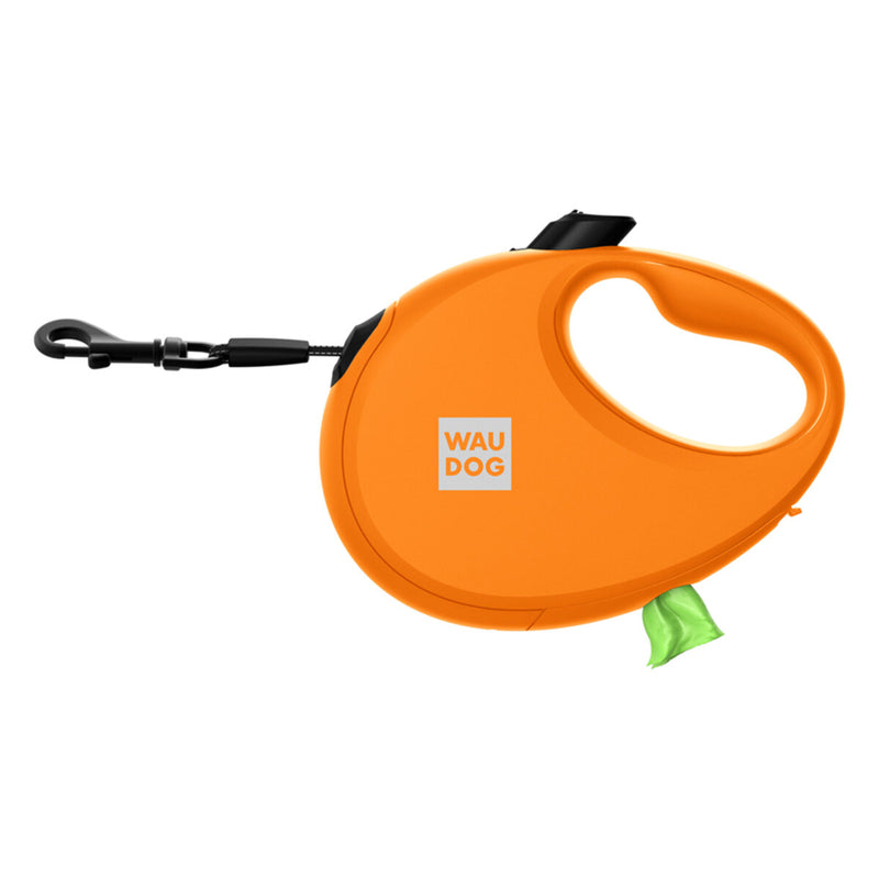 Waudog Lesa retractabila cu banda reflectorizanta portocalie