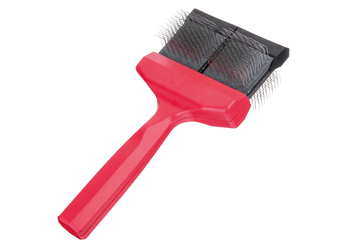 Les Poochs Perie Slicker Rosu Dublu- Descalcire