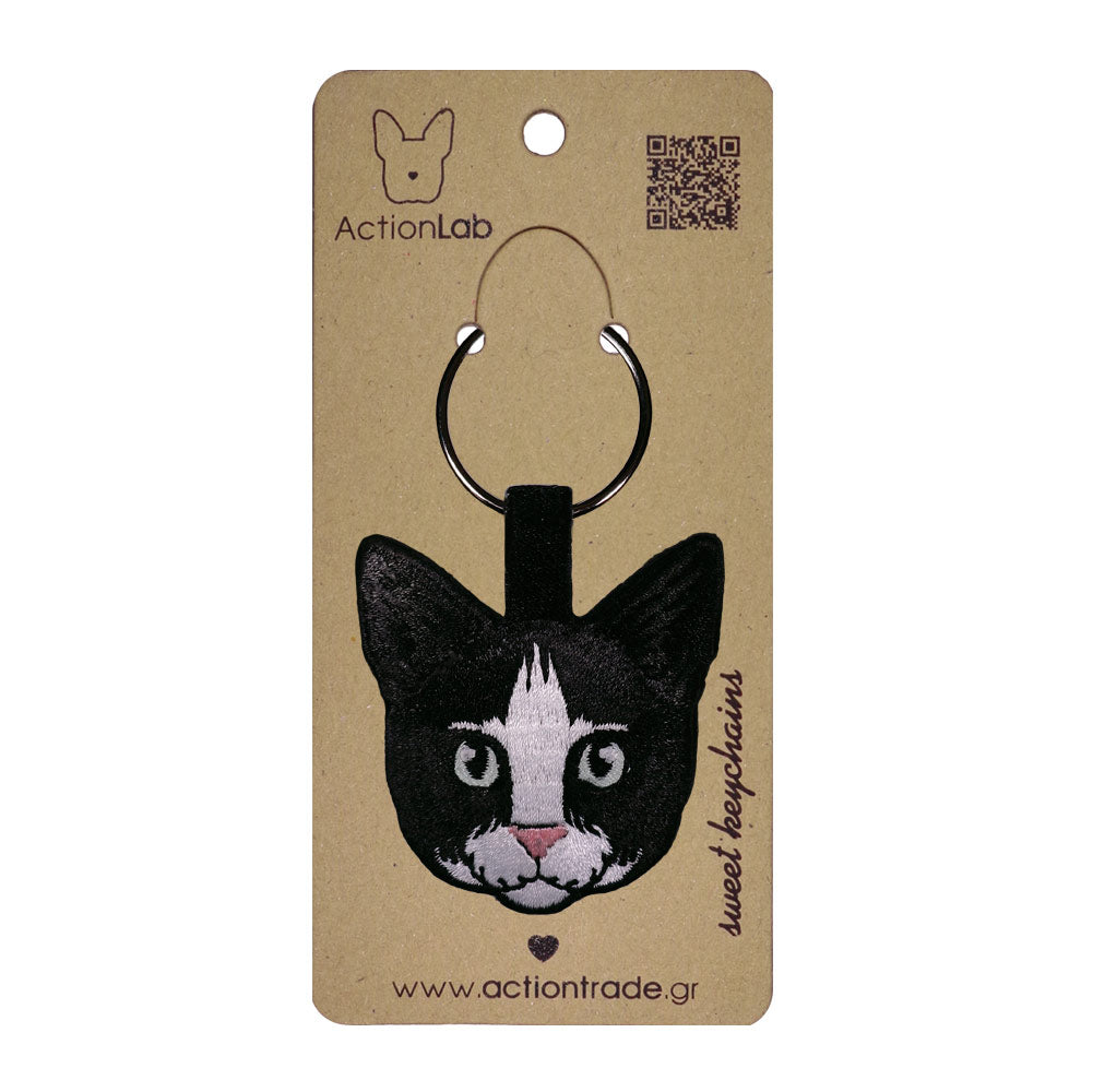 Breloc Action Black&White Cat