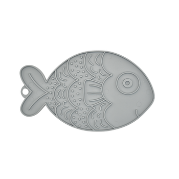 Fiboo Covoras pentru lins in forma de peste - Gri