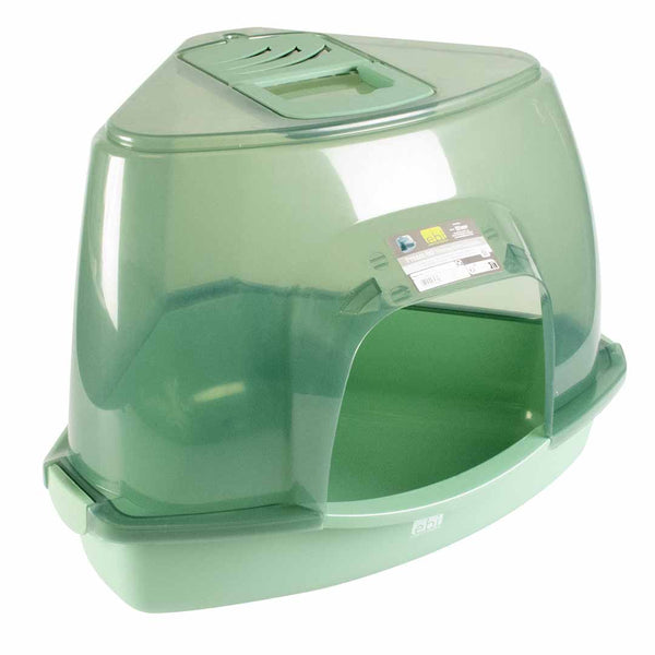 Litiera Pisici Prism transparent/verde M - 38x56x40cm