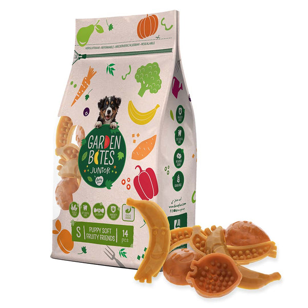 Recompensa Garden Bites Prietenii Fructelor Puppy S 6cm/14 buc
