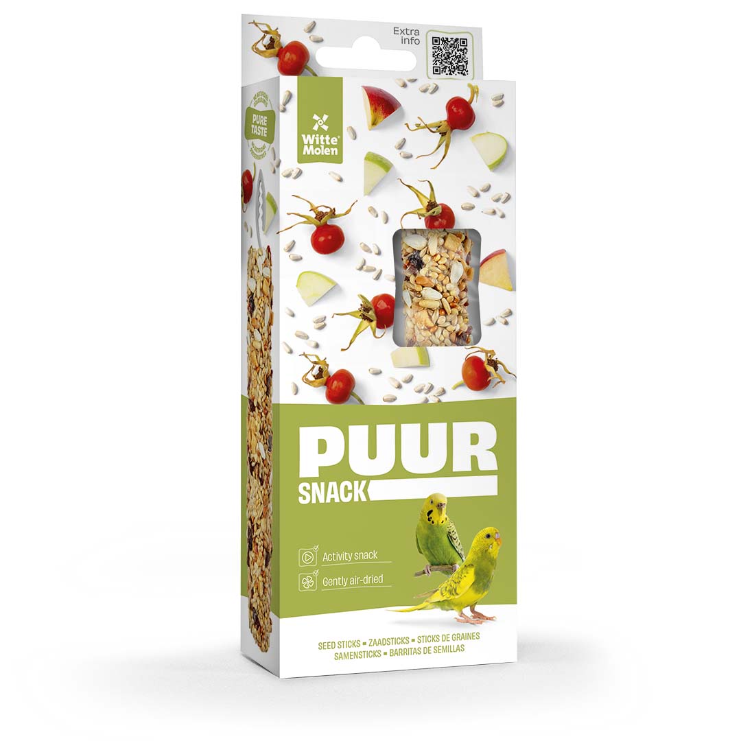 PUUR Snack cu Mere si Macese pentru Papagali 140g