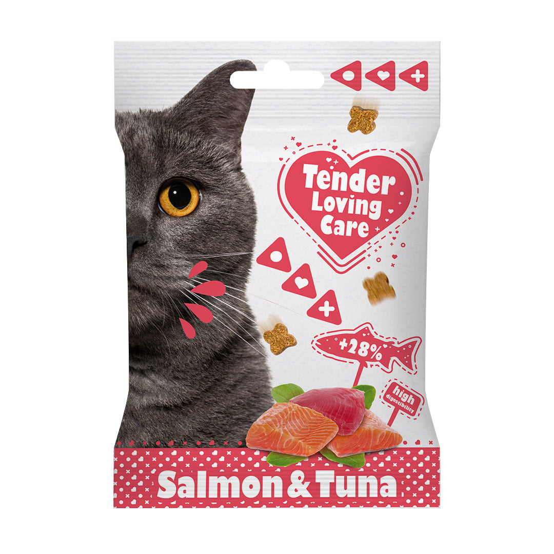 Recompensa pentru pisici Soft Snack 50g - cu Somon si ton