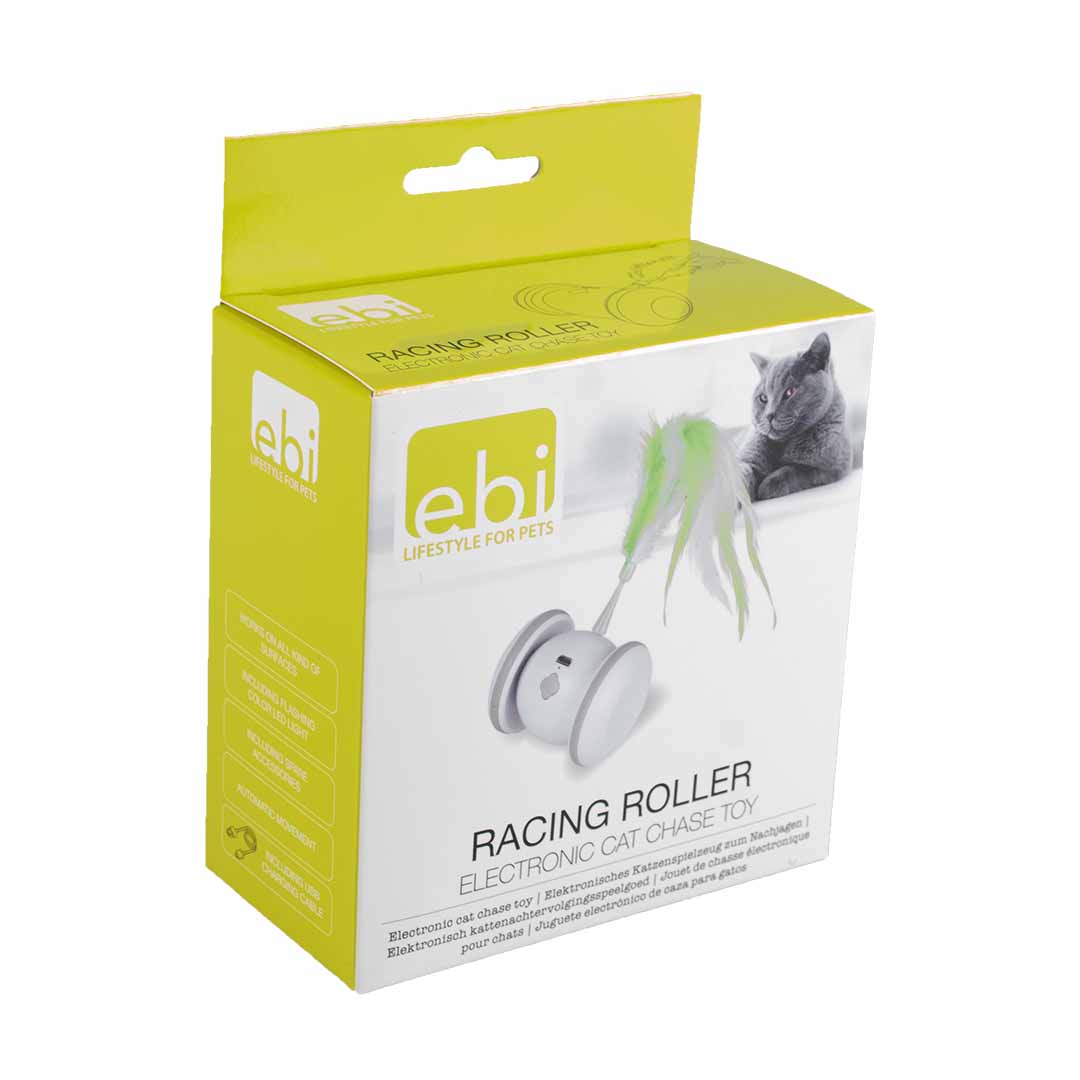 Jucarie interactiva pisici Racing Roller 6,5x5x5cm