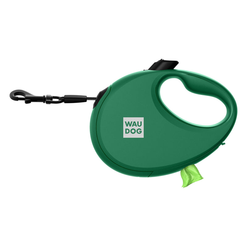 Waudog Lesa retractabila cu banda reflectorizanta, verde