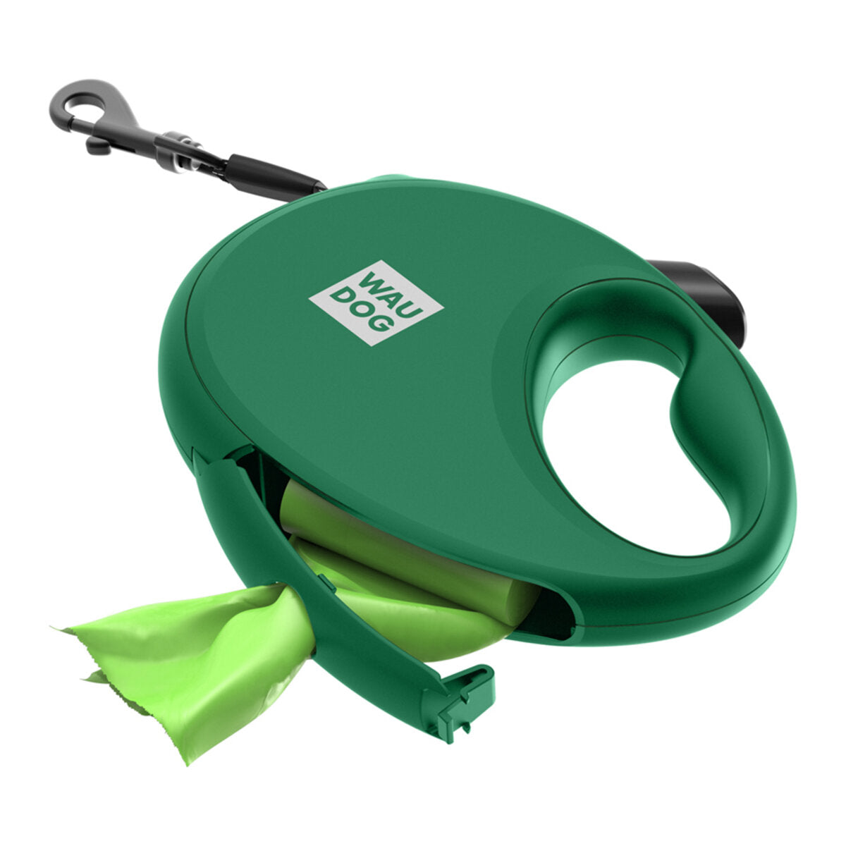 Waudog Lesa retractabila cu banda reflectorizanta, verde