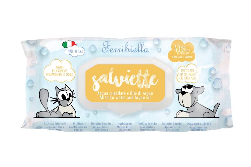 Servetele umede pentru caini si pisici cu Apa Micelara 40buc