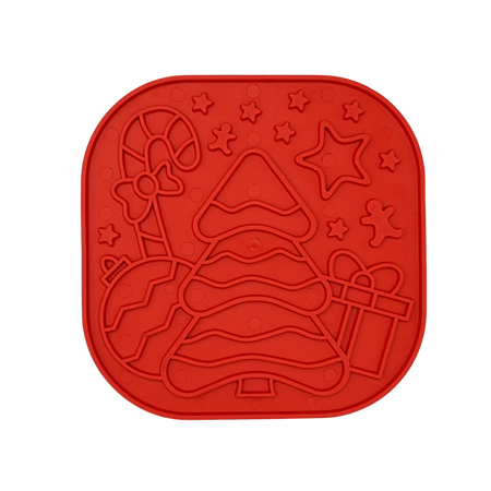 Fiboo Covoras pentru lins cu caini - Craciun Rosu