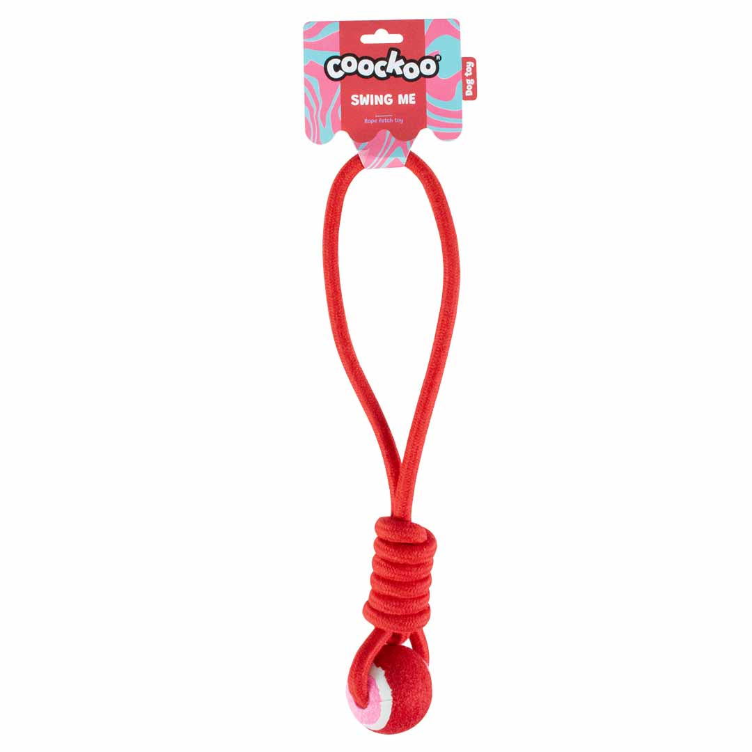 Jucarie Swing Me minge cu sfoara rosie/roz