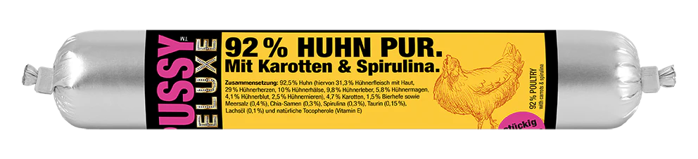 Recompensa Pussy Deluxe Pui cu morcov si spirulina 100g