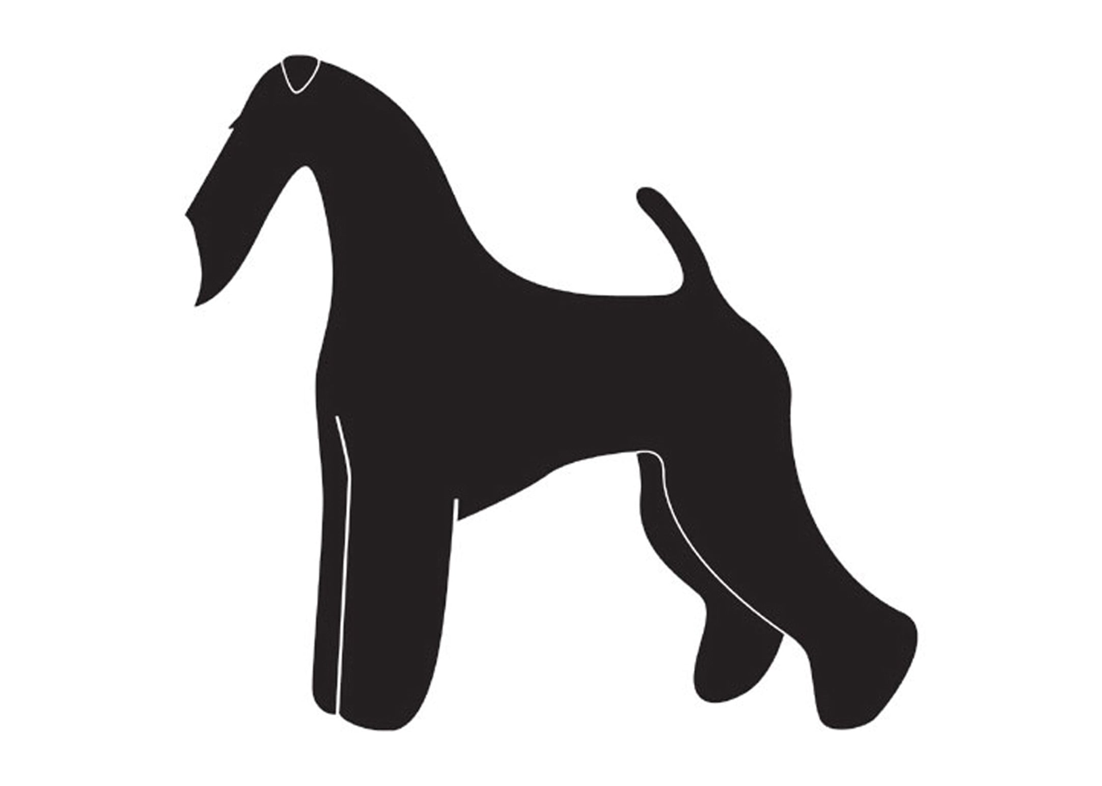 Autocolant Airdale Terrier 25 cm Negru Stanga