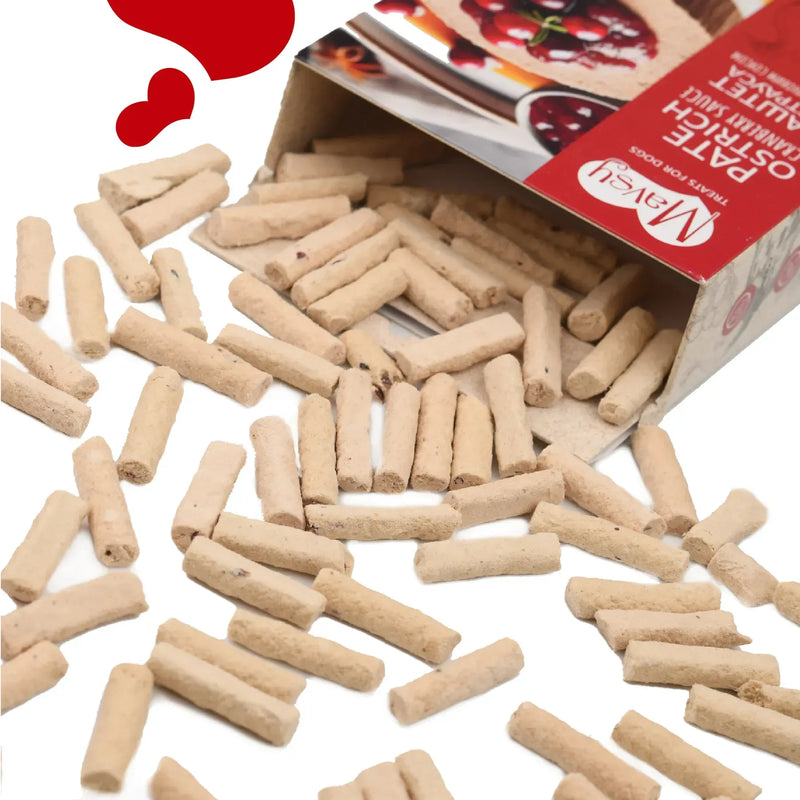 MAVSY Recompense pentru Caini, Pateu de Strut cu Sos de Merisoare, 50g