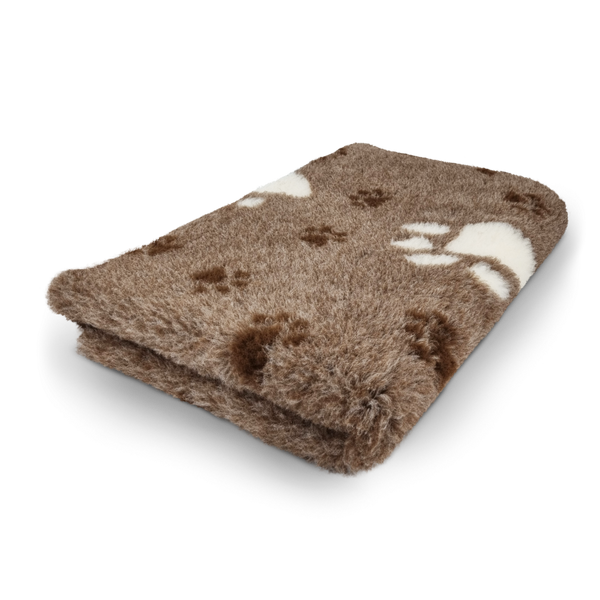 .VET BED Covoras Antiderapant Maro cu labute albe