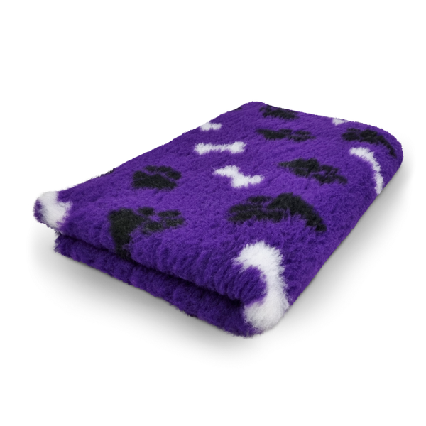 VET BED Covoras Antiderapant Mov cu oase albe si labute negre