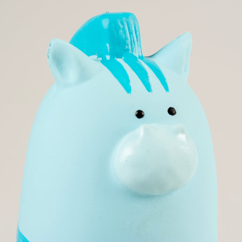 Jucarie latex Zebra albastra 7x6x16cm