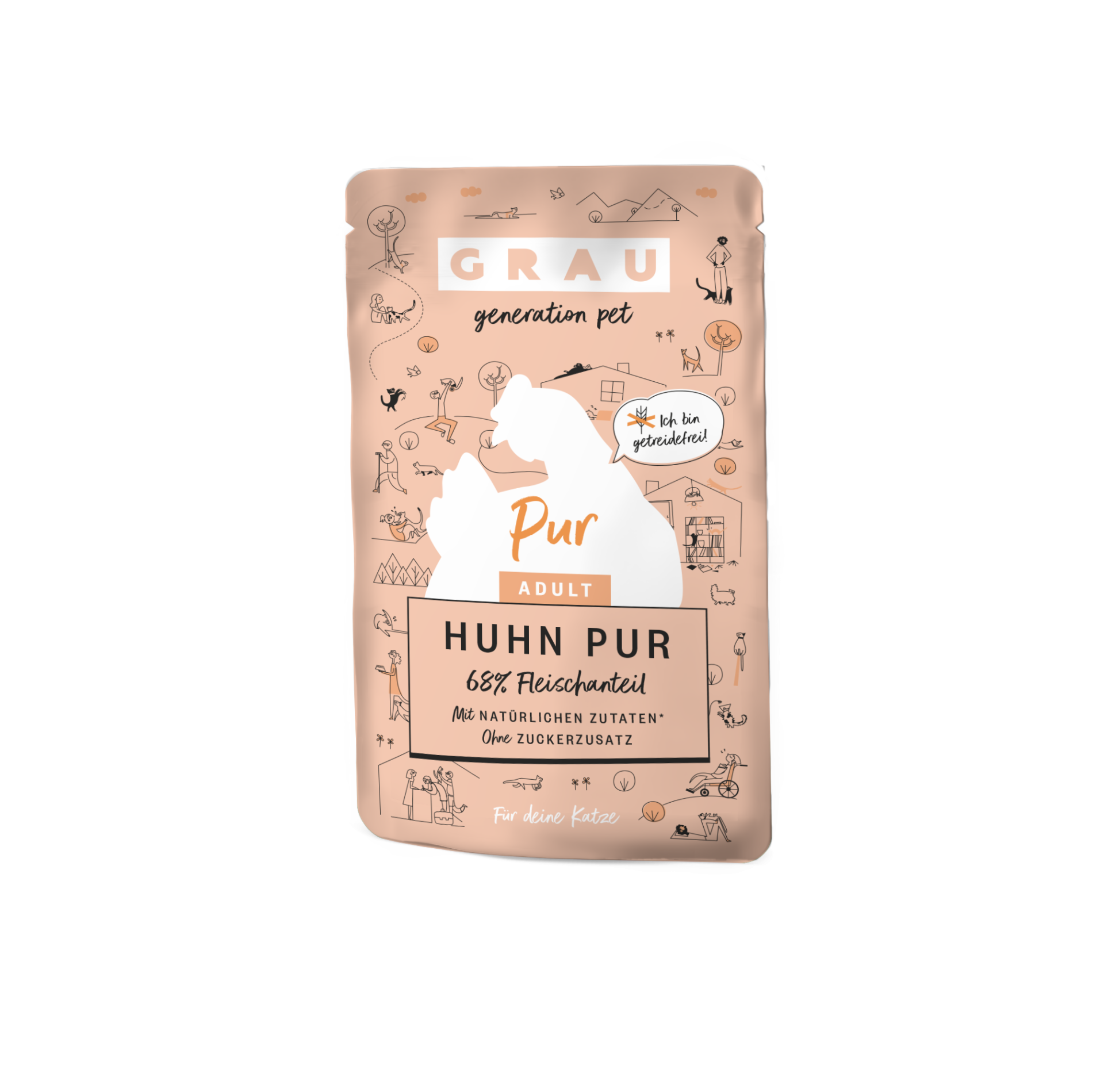 Grau Plic Hrana Umeda Pisica cu Carne de Pasare 125g