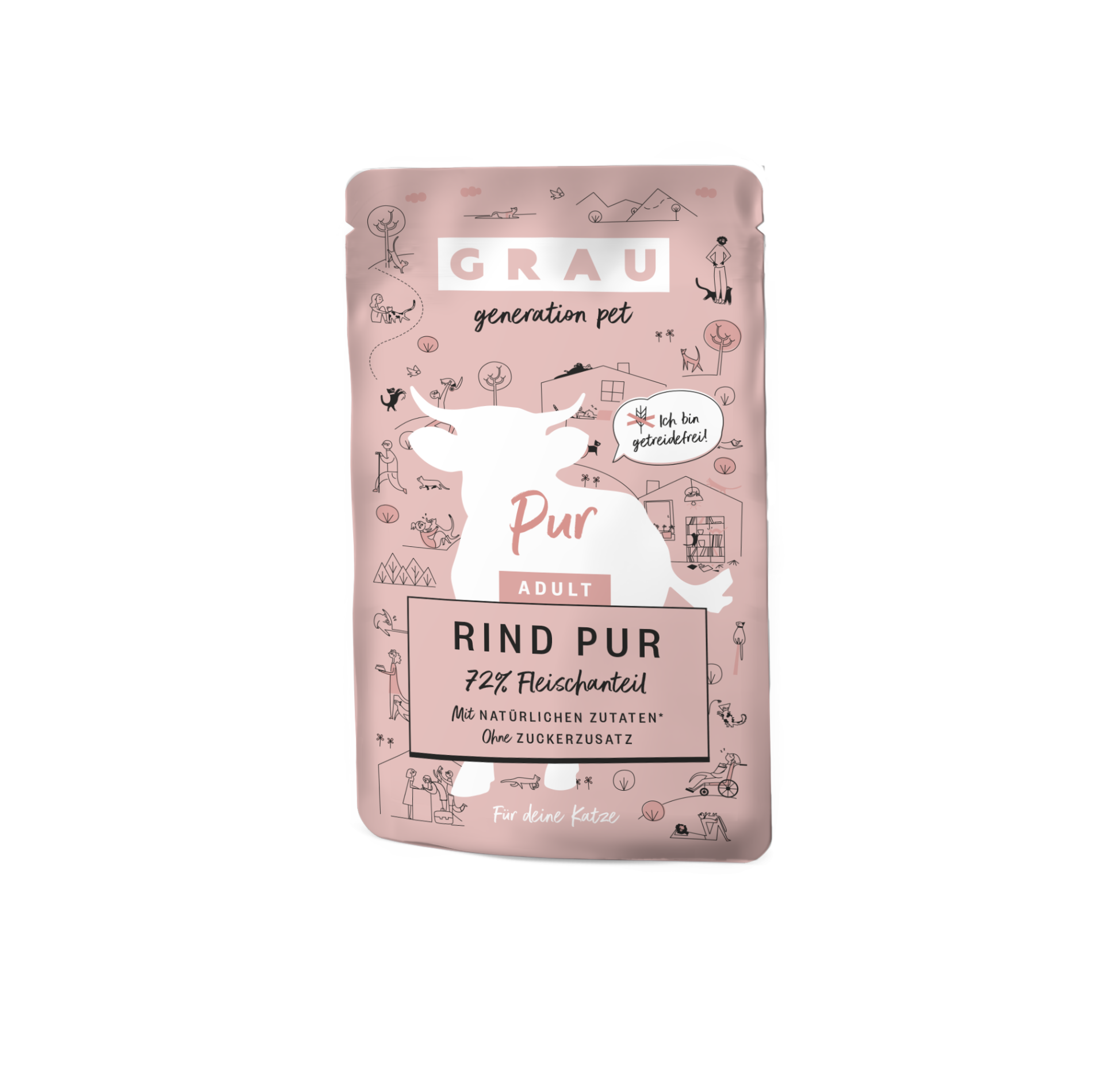 Grau Plic Hrana Umeda Pisica cu Carne de Vita 125g