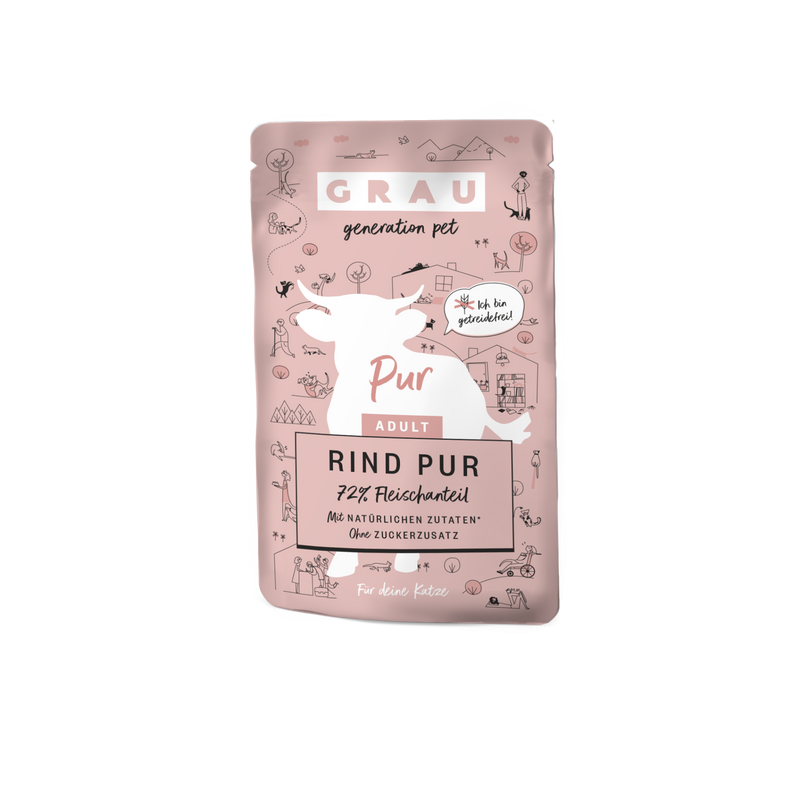 Grau Plic Hrana Umeda Pisica cu Carne de Vita 125g