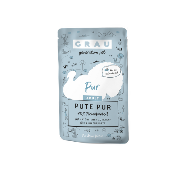 Grau Plic Hrana Umeda Pisica cu Carne de Curcan 125g