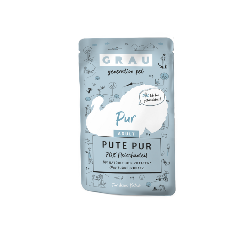 Grau Plic Hrana Umeda Pisica cu Carne de Curcan 125g
