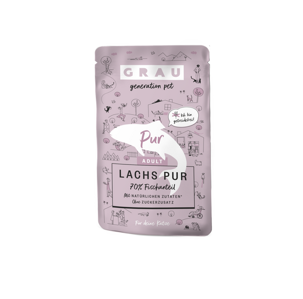 Grau Plic Hrana Umeda Pisica cu Carne de Somon 125g