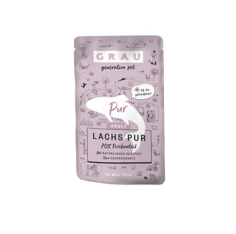Grau Plic Hrana Umeda Pisica cu Carne de Somon 125g