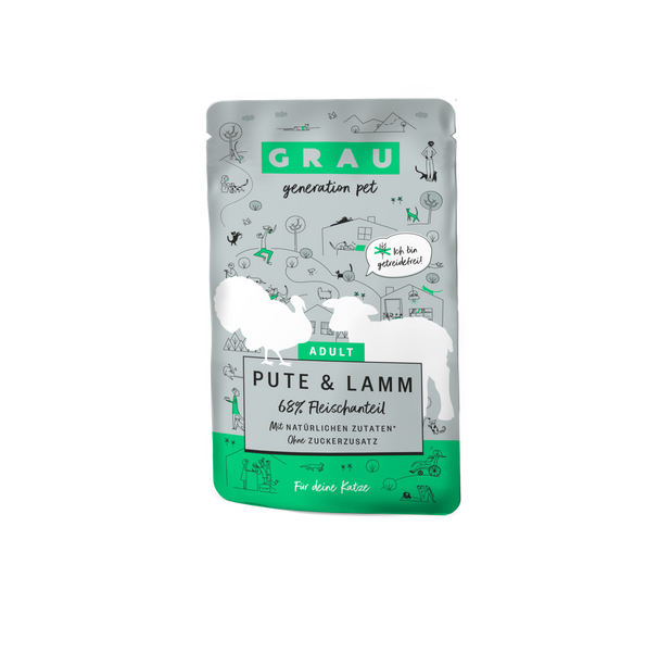 Grau Plic Hrana Umeda Pisica cu Carne de Curcan si Miel 125g