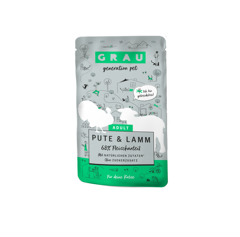 Grau Plic Hrana Umeda Pisica cu Carne de Curcan si Miel 125g