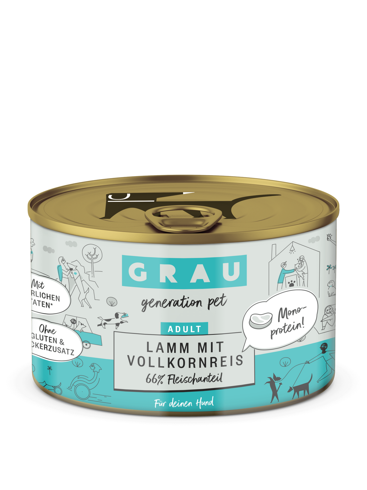 Grau Conserva pentru Caini cu Carne de Miel si Orez Brun
