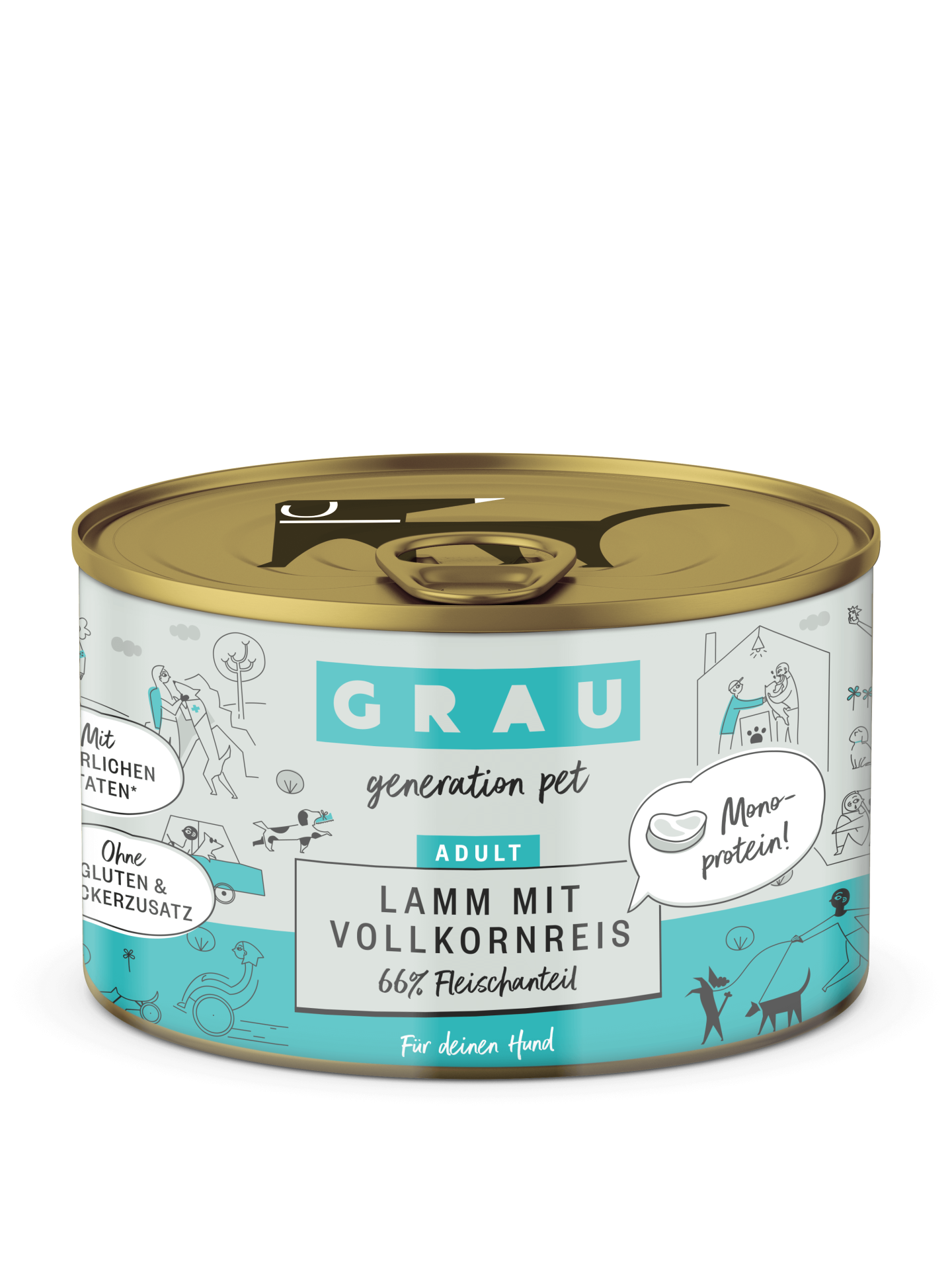 Grau Conserva pentru Caini cu Carne de Miel si Orez Brun
