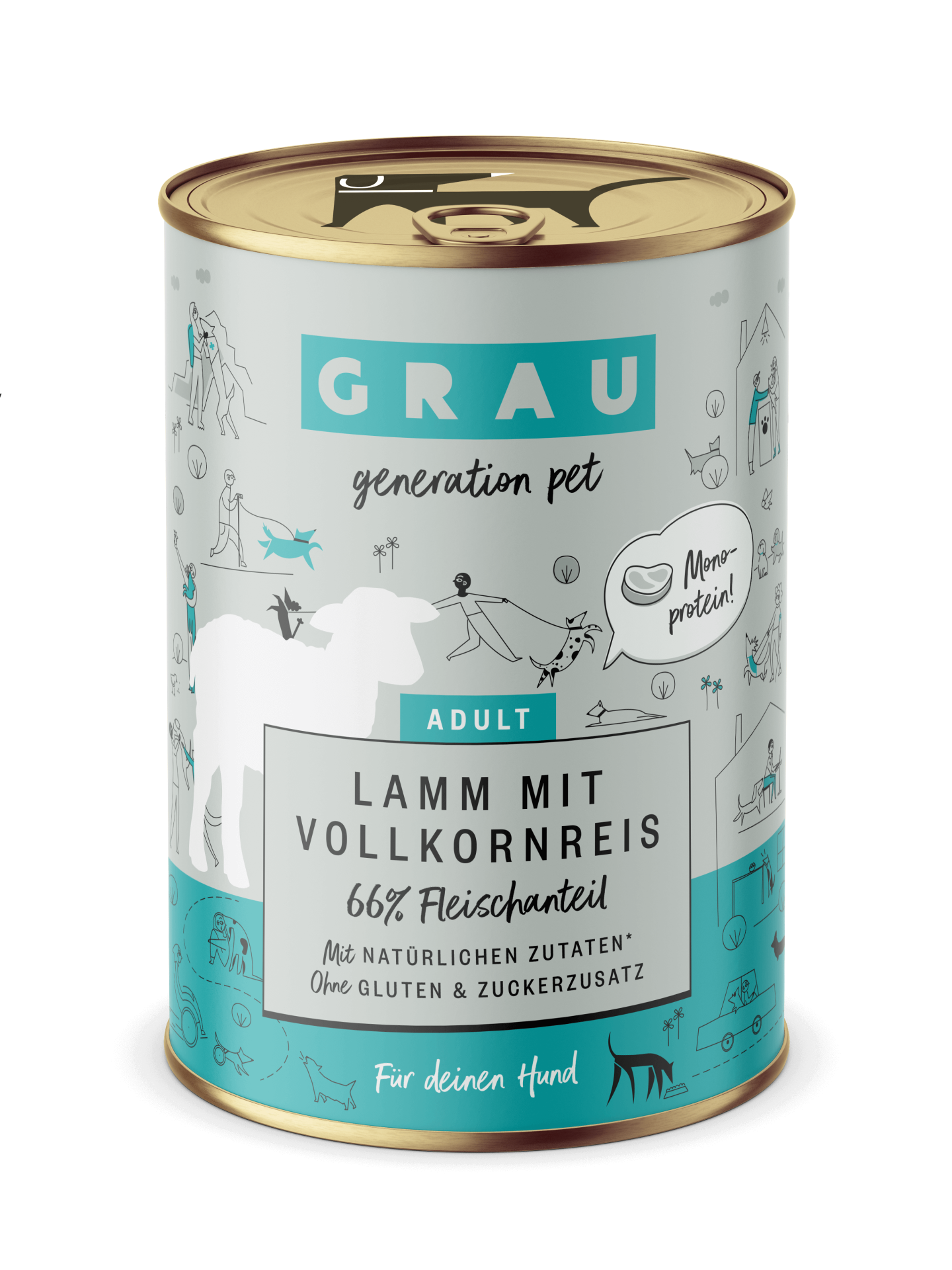 Grau Conserva pentru Caini cu Carne de Miel si Orez Brun