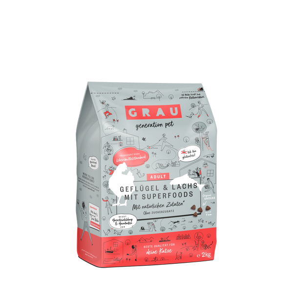 Grau Hrana Uscata Pisica cu Carne de Pasare si Somon