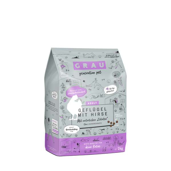 Grau Hrana Uscata Pisica cu Carne de Pasare si Mei