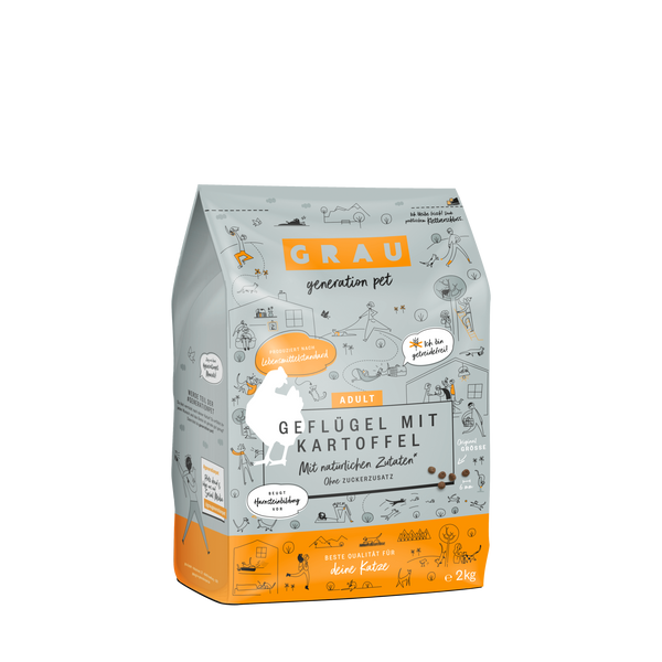 Grau Hrana Uscata Pisica cu Carne de Pasare si Cartofi