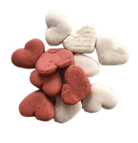 Recompense Biscuiti in forma de inima cu aroma de capsuni pentru caini  200g