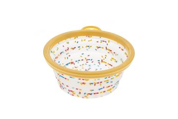 Castron silicon pliabil pentru caini model confetti