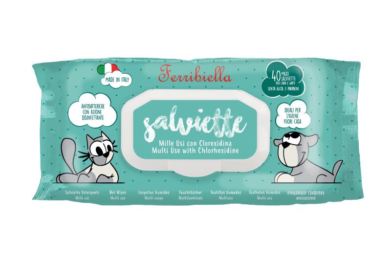 Servetele umede pentru caini si pisici cu Clorhexidina 40buc