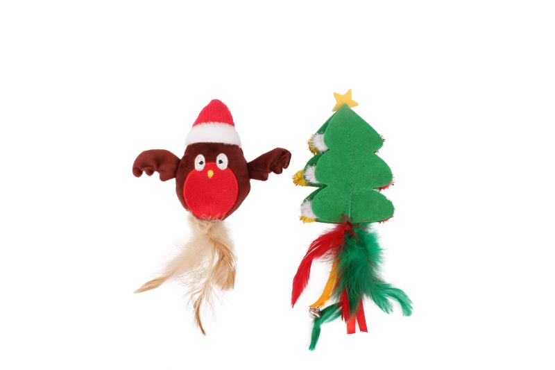 Jucarie Brad si Bufnita 13x10cm-pentru pisici