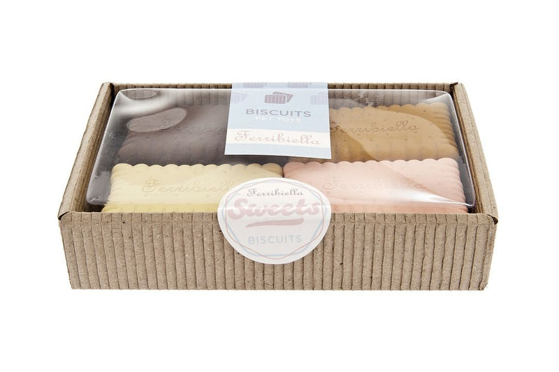 Jucarie pentru caini Biscuite cu sunet - culori diverse 8cm